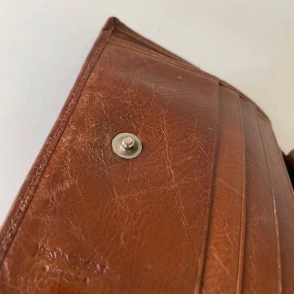 VINTAGE Yves Saint Laurent Tan Leather Wallet - Picture 9 of 10